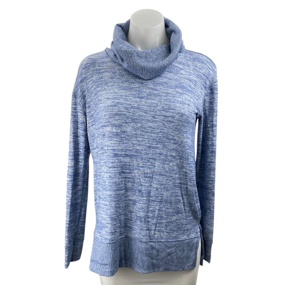 Gap Women's Blue Turtleneck Long Sleeve Slit Knit Pullover Sweater Top Size XS